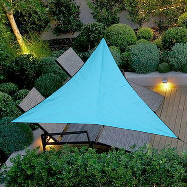 11Ft 97/% UV Block Triangle Sun Shade Sail Canopy Outdoor Patio Pool Deck Blue